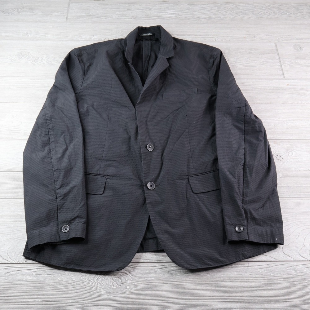 Rag & Bone Unstructured Seersucker Blazer Men's 44 Black Stretch Made USA